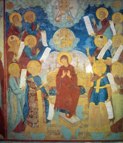 Похвала Богоматери. Фрески Софийского собора в Вологде