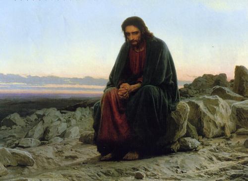 Христос в пустыне. Картина И. Крамского