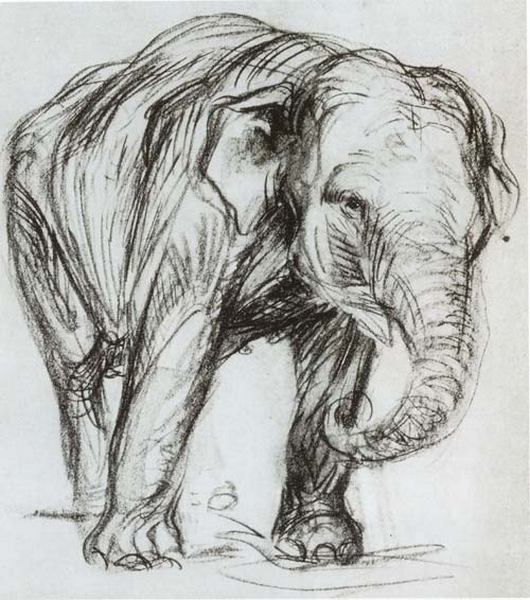 Слон. Набросок Франца Марка, 1907 год. 