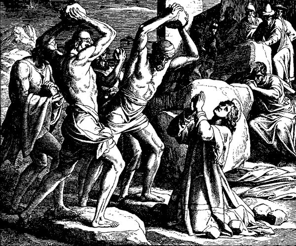 Побиение Стефана камнями. Иллюстрация к Библии в картинах Юлиуса Шнорра фон Карольсфельда