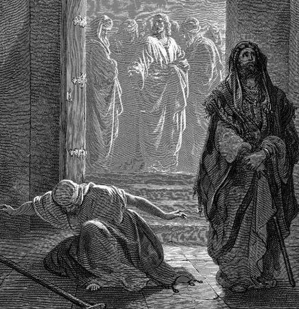 Мытарь и фарисей. Гюстав Доре. Иллюстрации к Библии